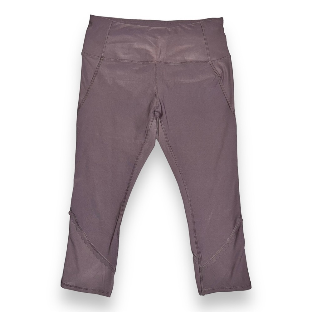 RBX Scallop Detail Cropped Leggings Purple Size Large
